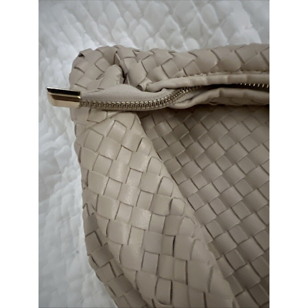 Anthropologie Melie Bianco Woven Brigitte Satchel Bag Cream EUC - Picture 6 of 10